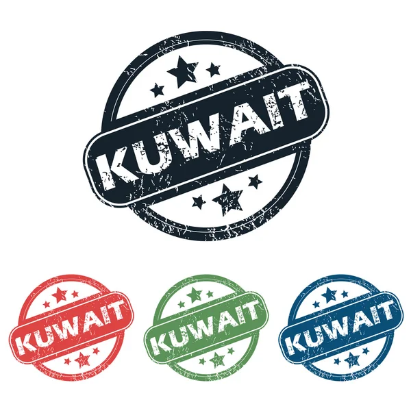 Runda Kuwait city stämpel set — Stock vektor