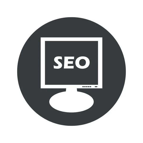 Icona rotonda del monitor SEO — Vettoriale Stock