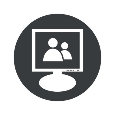 Yuvarlak kişiler monitör simgesini