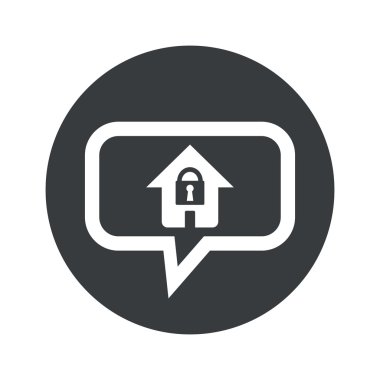 Yuvarlak kilitli house iletişim simgesi