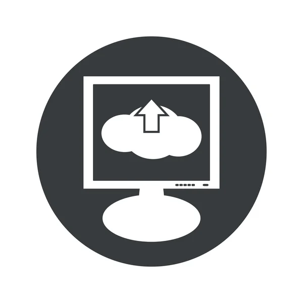 Rundy chmura przesłać ikonę monitora — Wektor stockowy