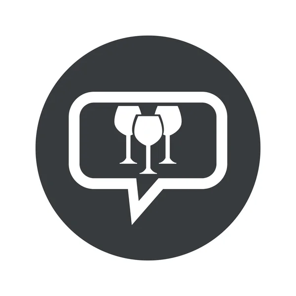 Round wine glass dialog icon — Stock Vector