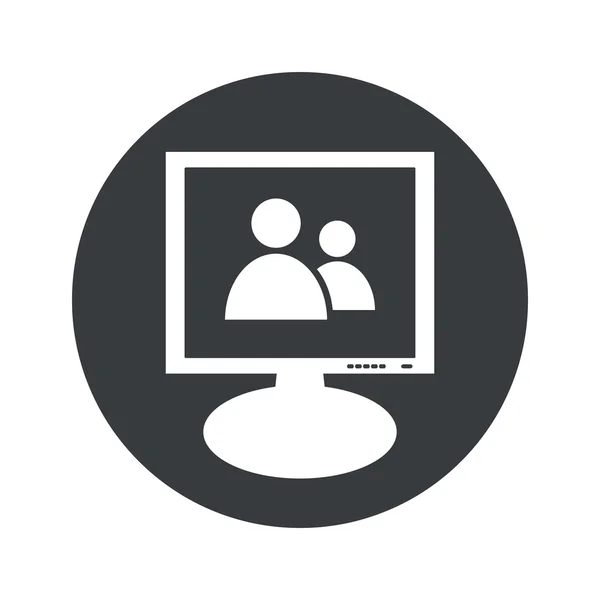 Icono de monitor contactos redondos — Archivo Imágenes Vectoriales