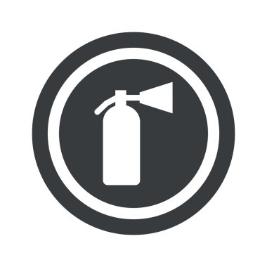 Yuvarlak siyah yangın söndürücü işareti