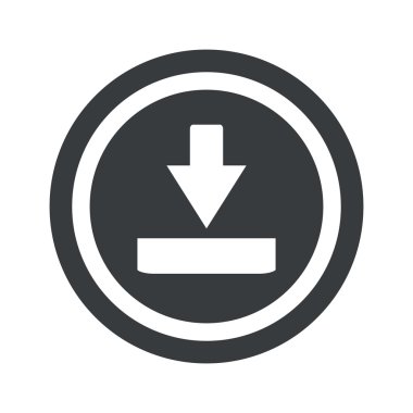 Yuvarlak siyah download işaret