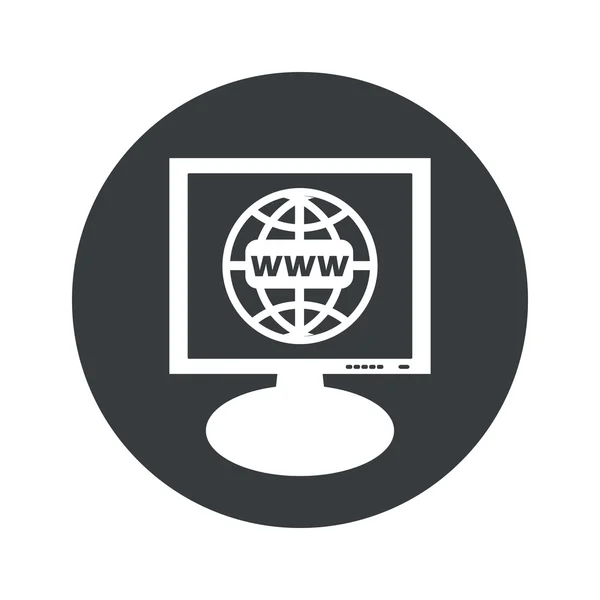 圆形的全球网络监视器图标 — 图库矢量图片