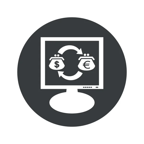Rundy Dolar euro ikonę monitora — Wektor stockowy