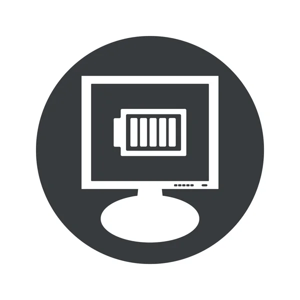 Okrągła bateria ikonę monitora — Wektor stockowy