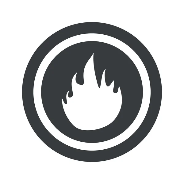 Signo de fuego negro redondo — Archivo Imágenes Vectoriales