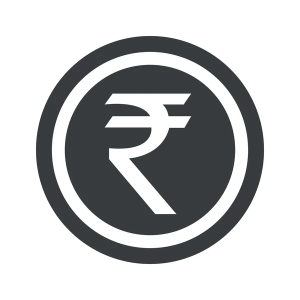 Round black rupee sign — Stock Vector