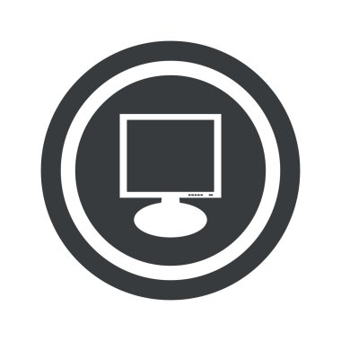 Yuvarlak siyah monitör işareti