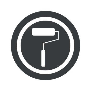 Yuvarlak siyah boya silindiri işareti