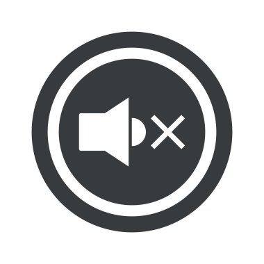 Yuvarlak siyah sessiz işareti