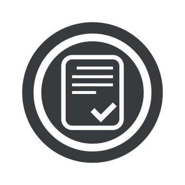 Yuvarlak siyah onaylı belge işareti