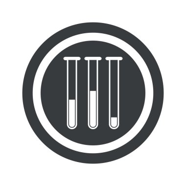 Yuvarlak siyah test tüpleri işareti