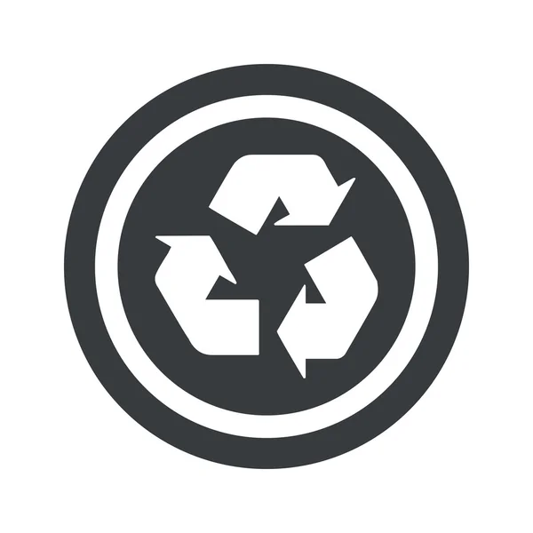 Rundes schwarzes Recyclingschild — Stockvektor