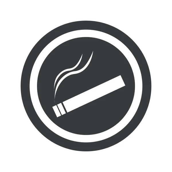 Panneau fumeur noir rond — Image vectorielle