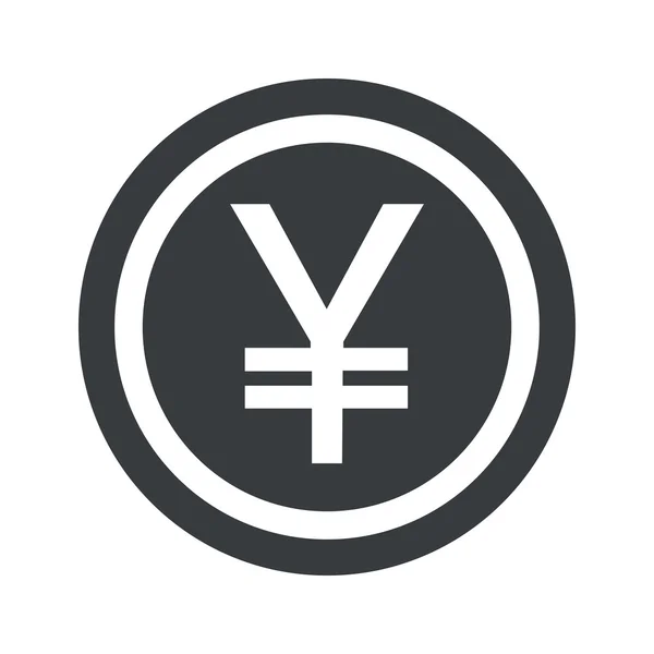 Redonda sinal de iene preto — Vetor de Stock