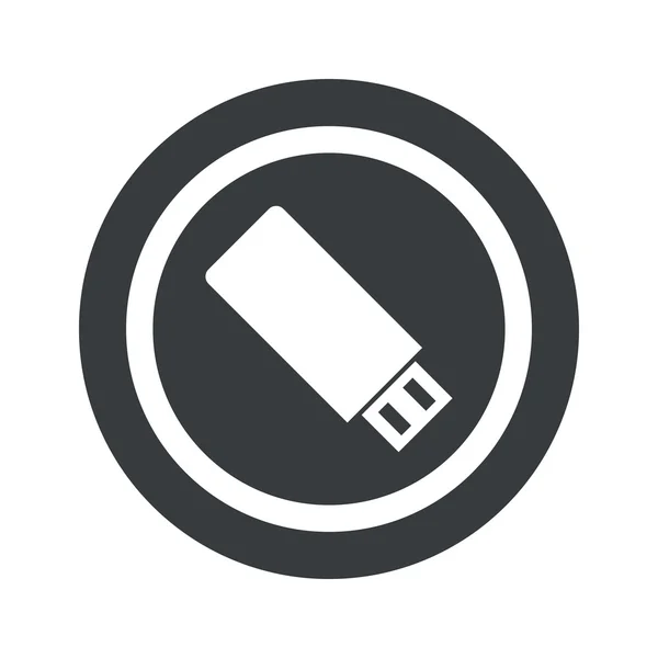 Круглый черный знак USB — стоковый вектор