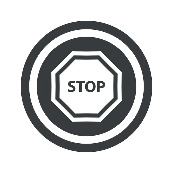 Rundes schwarzes Stoppschild — Stockvektor