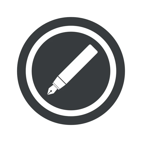 Runde schwarze Tinte Stift Zeichen — Stockvektor