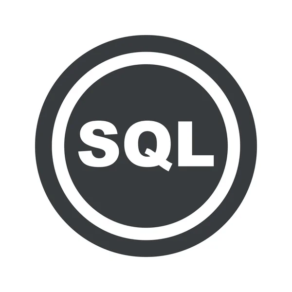 Signe SQL noir rond — Image vectorielle