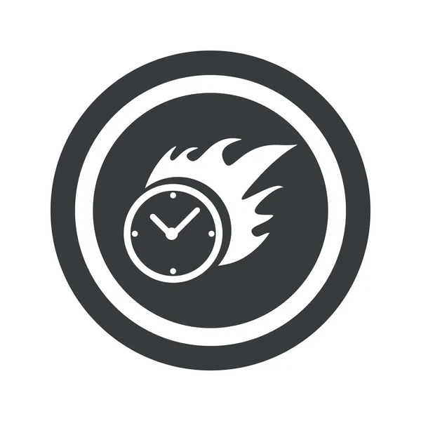 Signo de tiempo de combustión negro redondo — Vector de stock