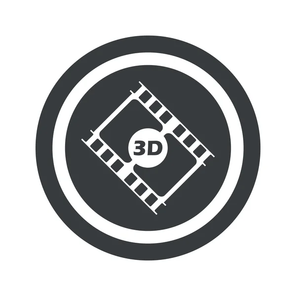 Rundes schwarzes 3D-Filmschild — Stockvektor