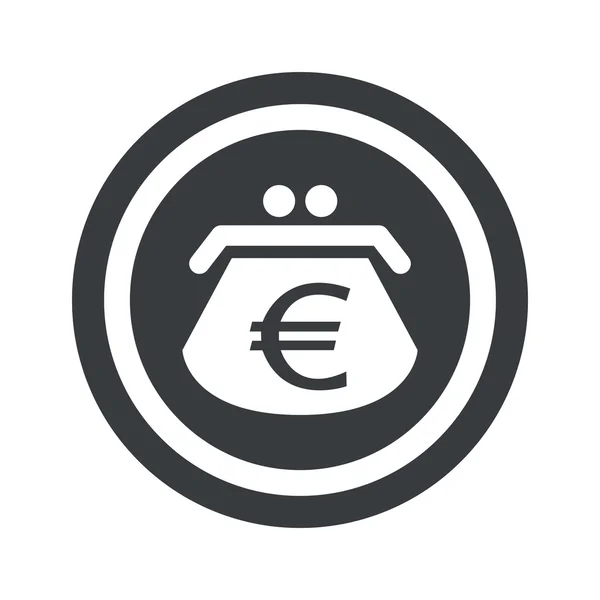 Rond noir euro sac à main signe — Image vectorielle