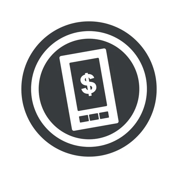 Signo de pantalla redonda dólar negro — Vector de stock