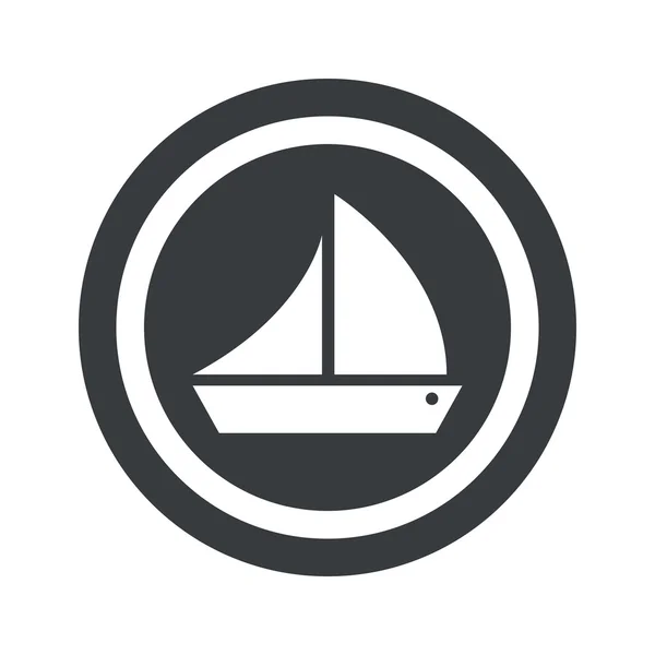 Signo redondo barco negro — Archivo Imágenes Vectoriales