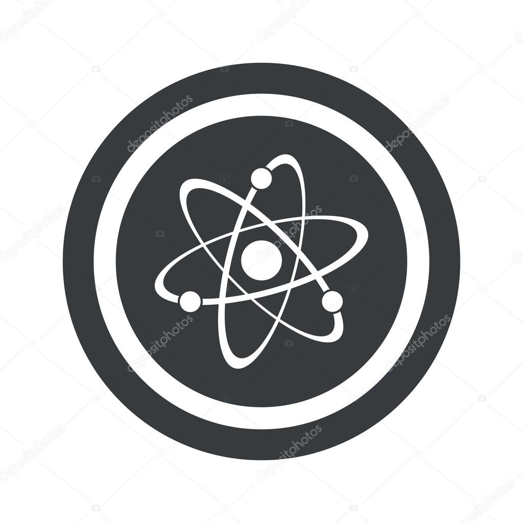 Round black atom sign