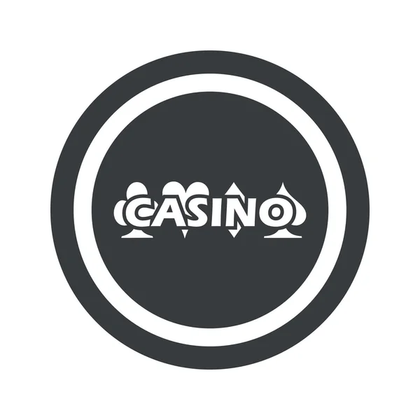 Ronde zwarte casino teken — Stockvector