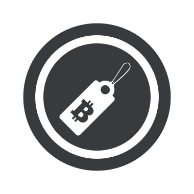 Yuvarlak siyah bitcoin fiyat işareti