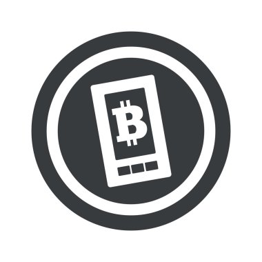 Yuvarlak siyah bitcoin ekran işareti