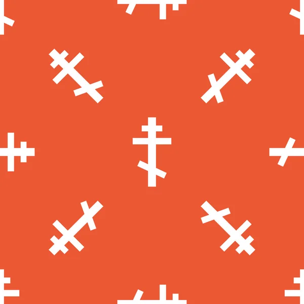 Ortodoxní kříž vzor oranžová — Stockový vektor