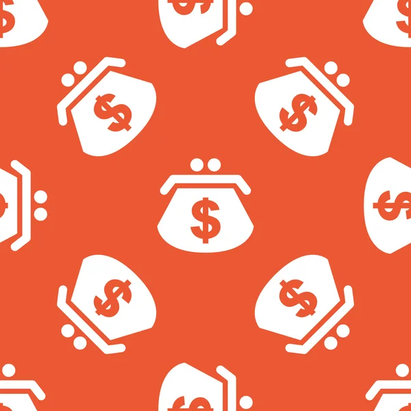 Orange dollar purse pattern — Stock Vector