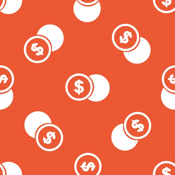 Muster orangefarbener Dollar-Münzen — Stockvektor