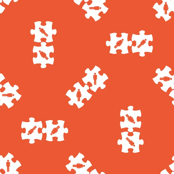 Oranje mensen puzzel patroon — Stockvector