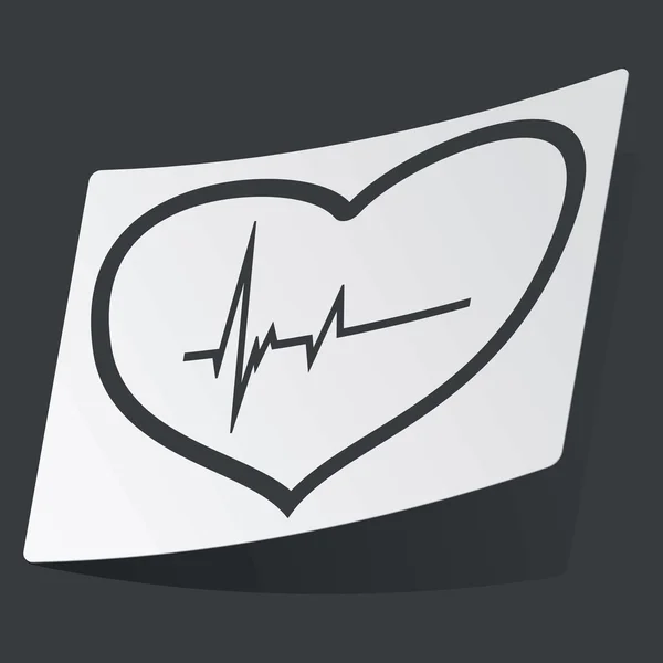 Monochrome cardiology sticker — Stock Vector