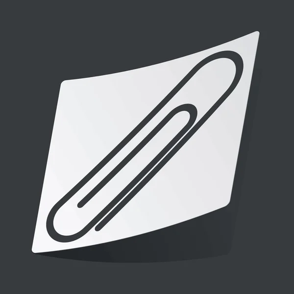 Zwart-wit paperclip sticker — Stockvector