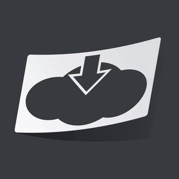 Monochrome cloud download sticker — Stock Vector