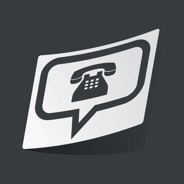 Etiqueta de mensagem de telefone monocromático — Vetor de Stock