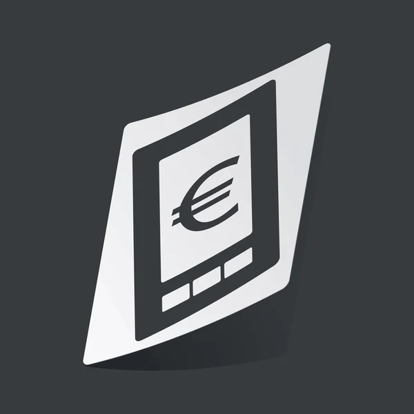 Monochroom euro op scherm sticker — Stockvector