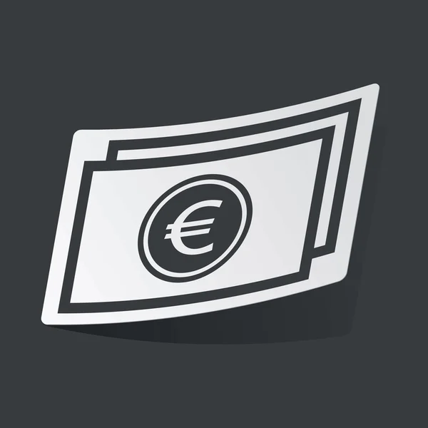 Monochrome euro bill sticker — Stock Vector