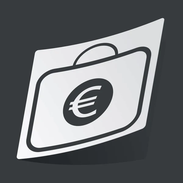 Monocromo euro bolso etiqueta engomada — Vector de stock