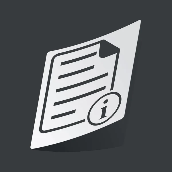 Monochroom informatie document sticker — Stockvector