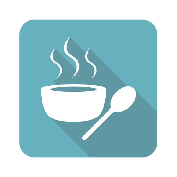 Sopa caliente cuadrada icono — Vector de stock