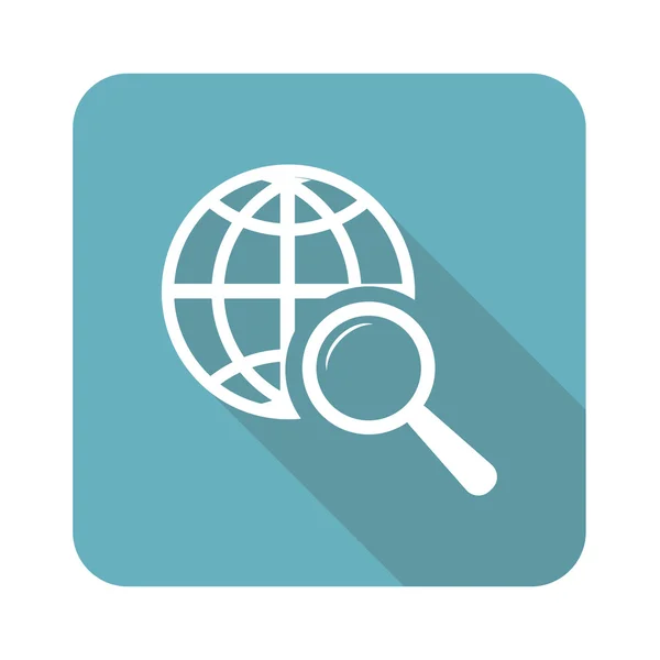 Icono de búsqueda global cuadrado — Vector de stock