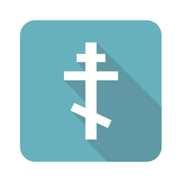 Square orthodox cross icon — Stock Vector